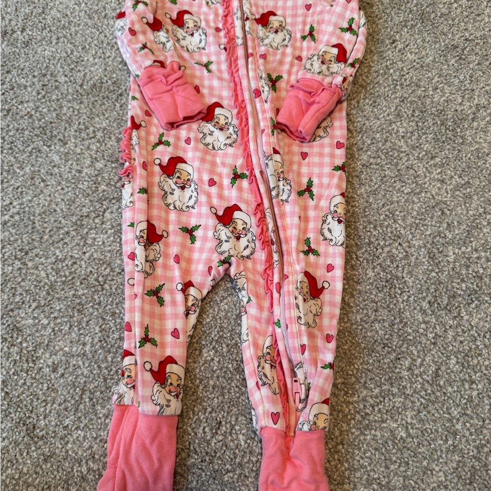 Rufflebutts Zippy Romper Santa Gingham 0-3mo